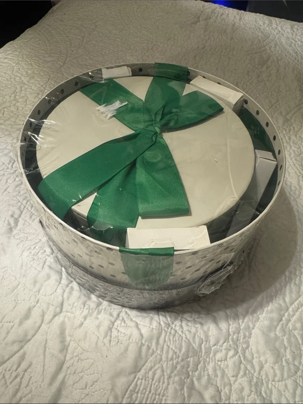 New Kate spade x Target 2 mini polka dot round hatbox gift box set lid & ribbon